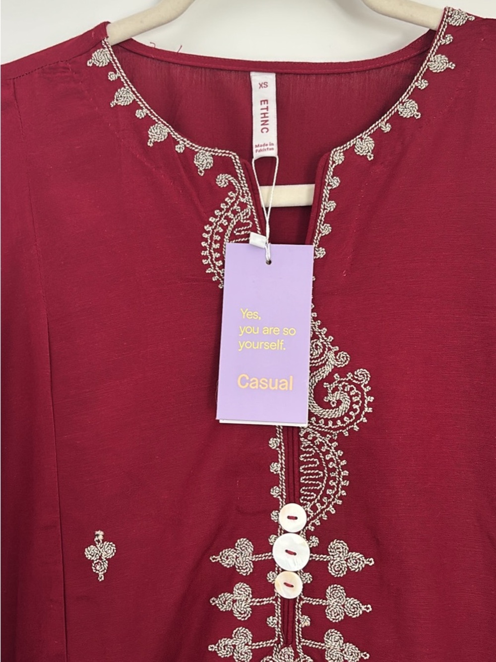 Ethnic Red Embroidered Women's kaftan